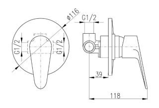 Смеситель для душа Rav Slezak Victoria VI283 хром